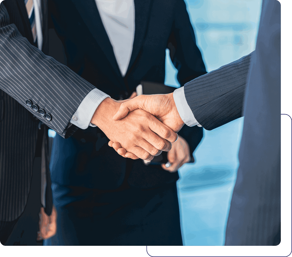 Professional handshake in office setting
